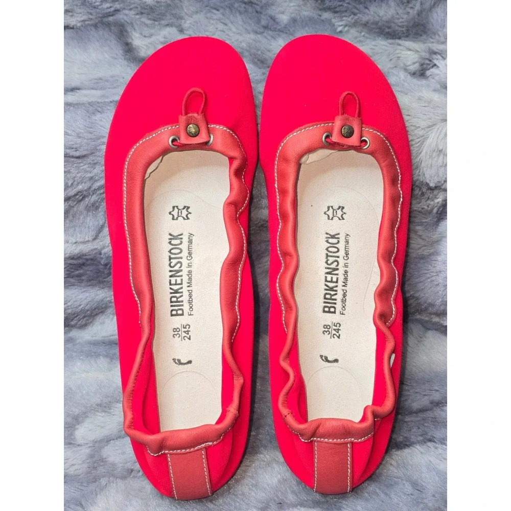 NWB Birkenstock Ponca Red Ballet Flats Slip On Shoes Women Size 38 US 7 Narrow - Picture 4 of 7